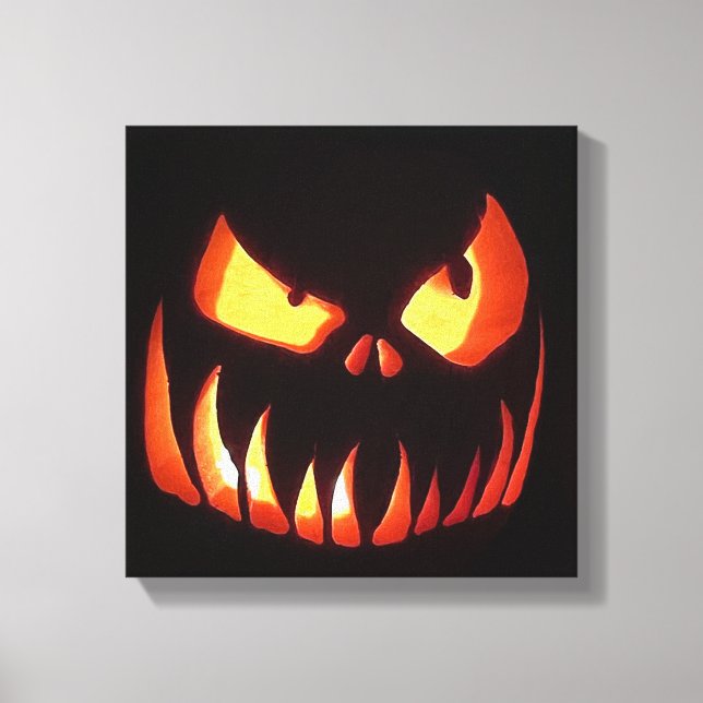 Happy Halloween Pumpkin Canvas Print (Front)