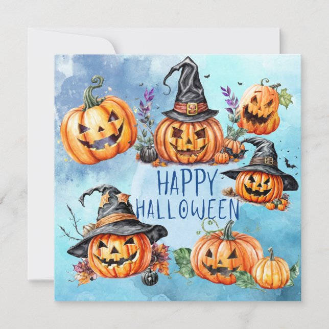 Happy Halloween Pumpkin Card (Front)