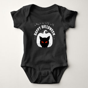 HAPPY HALLOWEEN PUMPKIN CAT BABY BODYSUIT