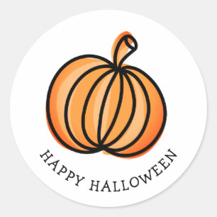 Happy Halloween Pumpkin Classic Round Sticker