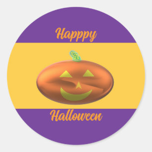 Happy Halloween Pumpkin Classic Round Sticker