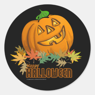 Happy Halloween Pumpkin Classic Round Sticker