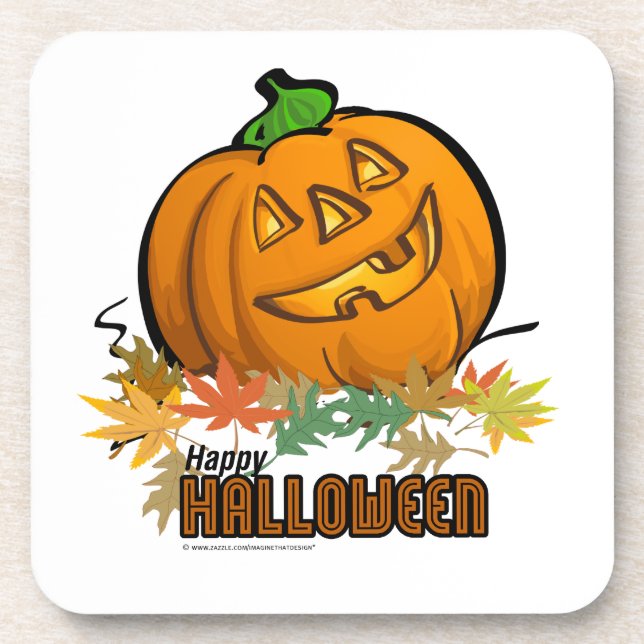 Happy Halloween Pumpkin Coaster (Front)