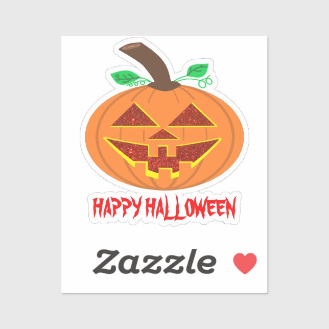 Happy Halloween Pumpkin Custom-Cut Vinyl Sticker (Sheet)