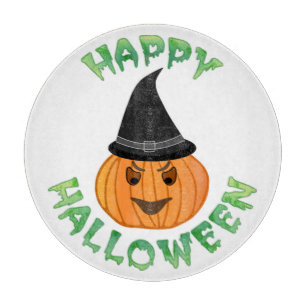 "HAPPY HALLOWEEN" PUMPKIN CUTTING BOARD