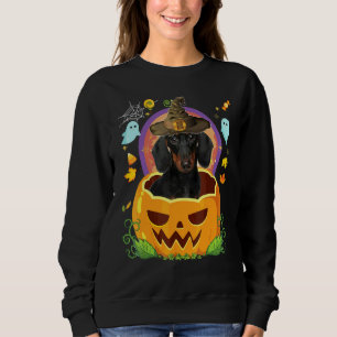Happy Halloween Pumpkin Dachshund Dog Witch Cute H Sweatshirt