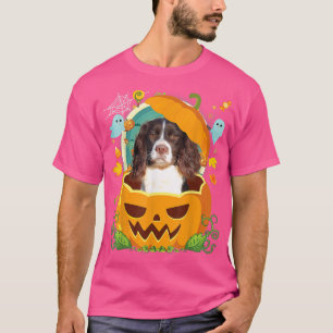 Happy Halloween Pumpkin English Springer Spaniel D T-Shirt