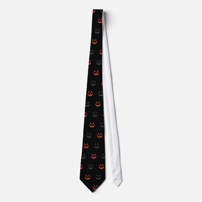 Happy Halloween Pumpkin Face Tie (Front)