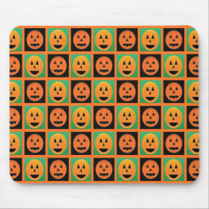 Happy Halloween pumpkin faces Mouse Pad
