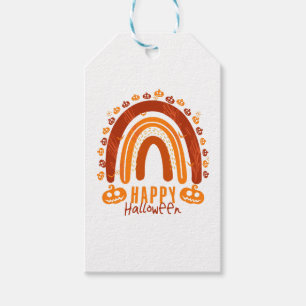 Happy Halloween Pumpkin Funny Halloween Rainbow Gift Tags