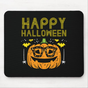 Happy Halloween Pumpkin Glasses Costume Women Girl Mouse Pad