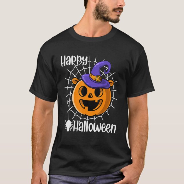Happy Halloween Pumpkin Halloween Party Ghosts 1 T-Shirt (Front)