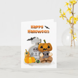Happy Halloween Pumpkin Head RIP  Card
