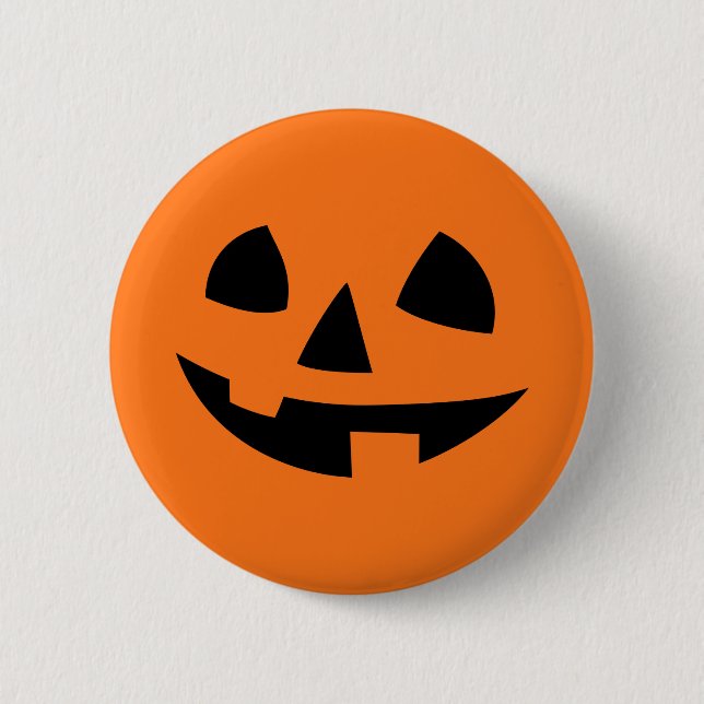Happy Halloween pumpkin isolated funny smile icon 6 Cm Round Badge (Front)