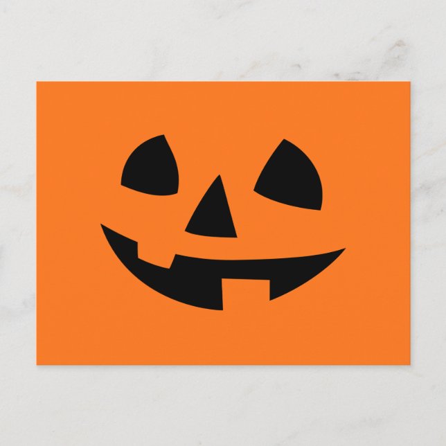 Happy Halloween pumpkin isolated funny smile icon Postcard (Front)