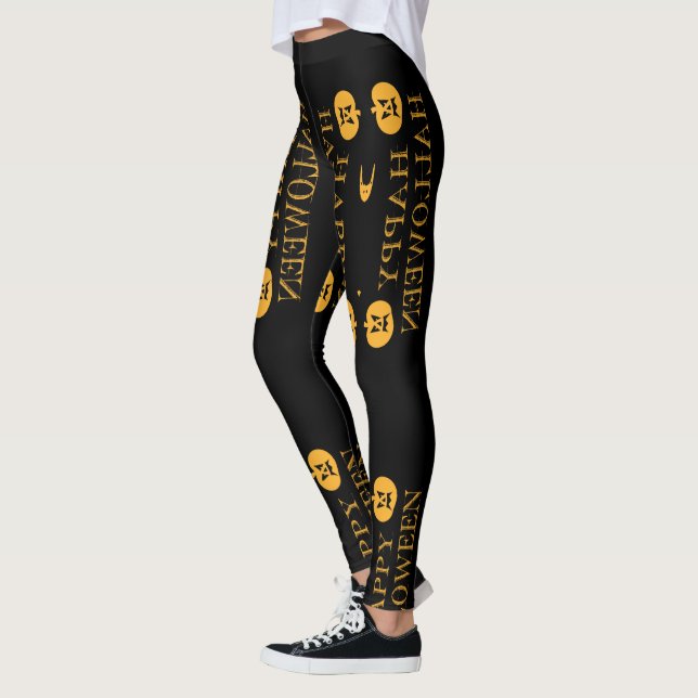 Happy Halloween Pumpkin  Leggings (Left)