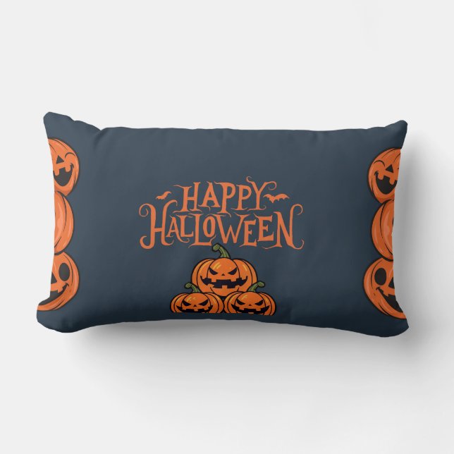 HAPPY HALLOWEEN PUMPKIN  LUMBAR CUSHION (Front)