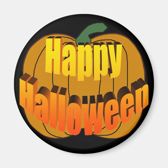 Happy Halloween Pumpkin Magnet (Front)
