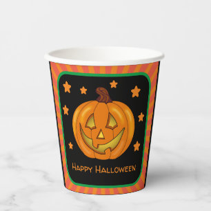 Happy Halloween Pumpkin Paper Cups