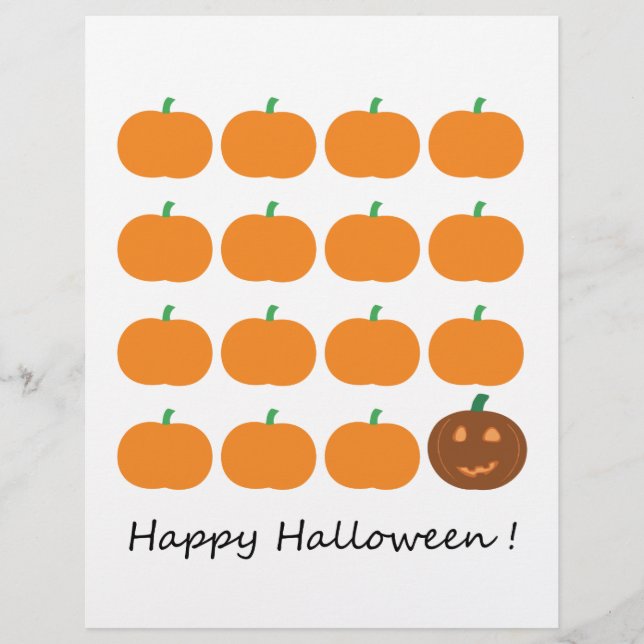 Happy Halloween Pumpkin Patch Scrapbook Paper (Front)