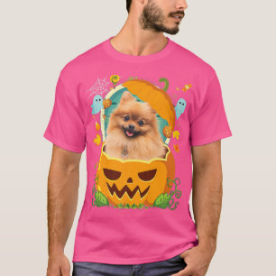Happy Halloween Pumpkin Pomeranian Dog Witch Cute T-Shirt