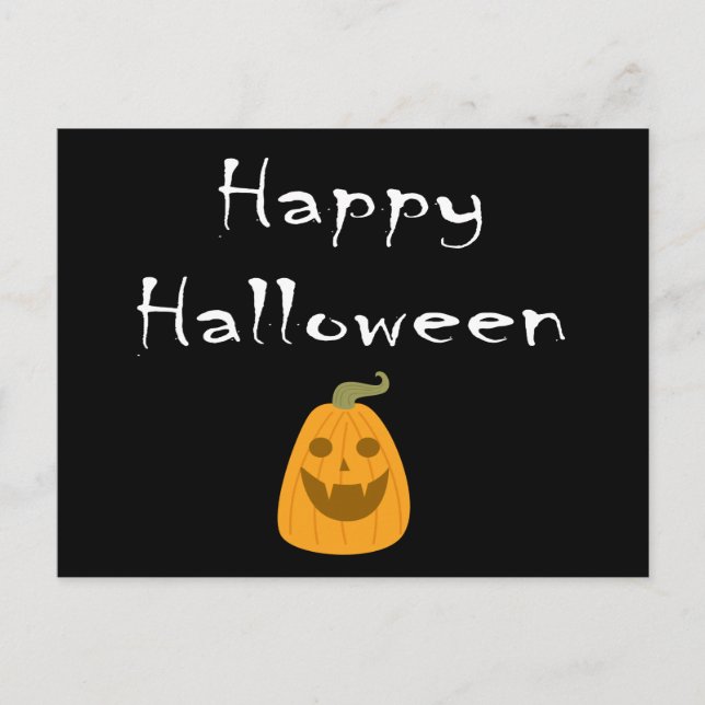 Happy Halloween Pumpkin Postcard (Front)
