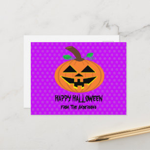 Happy Halloween Pumpkin Postcard