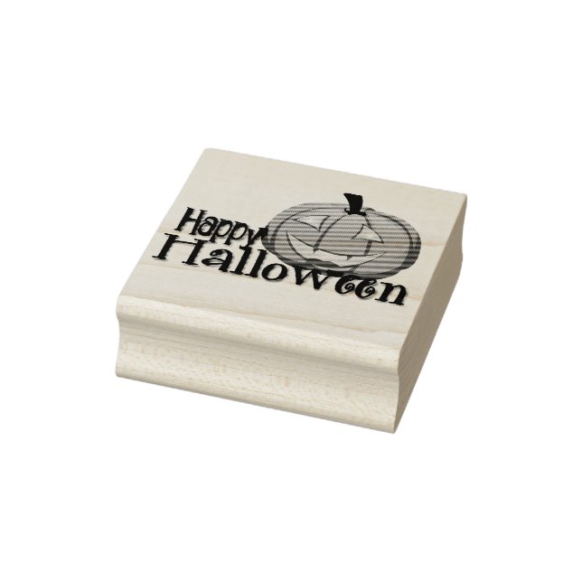 Happy Halloween Pumpkin Rubber Stamp (Stamp)