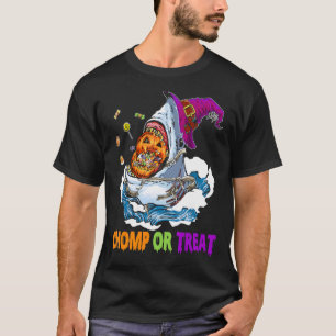 Happy Halloween Pumpkin Shark Chomp Or Treat T-Shirt