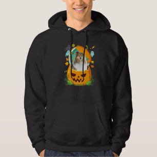 Happy Halloween Pumpkin Sheltie Dog Witch Cute Hat Hoodie