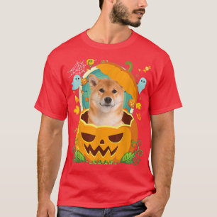 Happy Halloween Pumpkin Shiba Inu Dog Witch Cute H T-Shirt