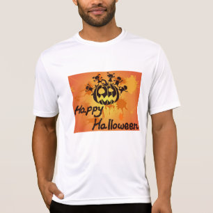 Happy Halloween Pumpkin Silhouette Illustration T-Shirt