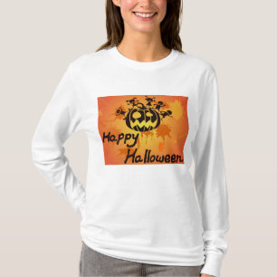 Happy Halloween Pumpkin Silhouette Illustration T-Shirt