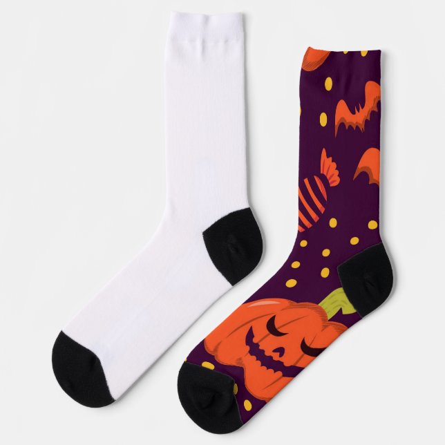 Happy Halloween Pumpkin  Socks (Left)