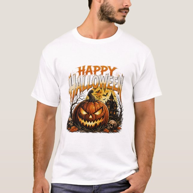 happy halloween pumpkin spooky shirt (Front)