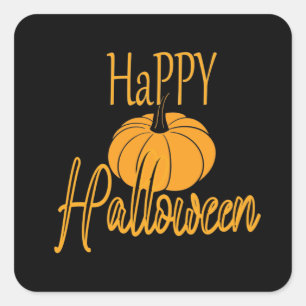 Happy Halloween Pumpkin Square Sticker