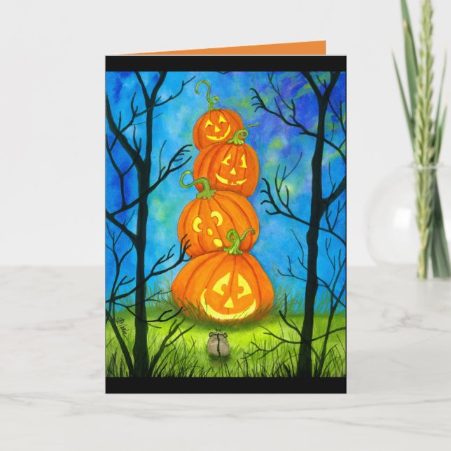 Happy Halloween Pumpkin Totem by Bihrle Card (Front)