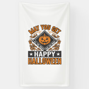 Happy Halloween Pumpkin Treats Vintage Banner