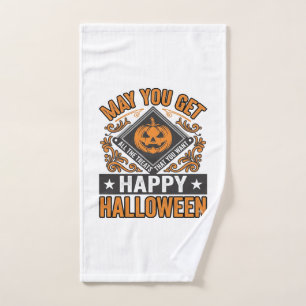 Happy Halloween Pumpkin Treats Vintage Hand Towel