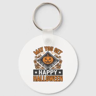 Happy Halloween Pumpkin Treats Vintage Key Ring
