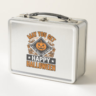 Happy Halloween Pumpkin Treats Vintage Metal Lunch Box