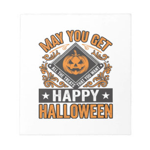 Happy Halloween Pumpkin Treats Vintage Notepad