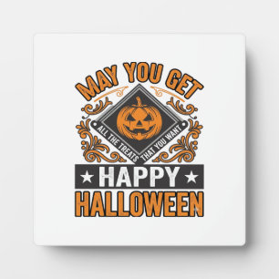 Happy Halloween Pumpkin Treats Vintage Plaque