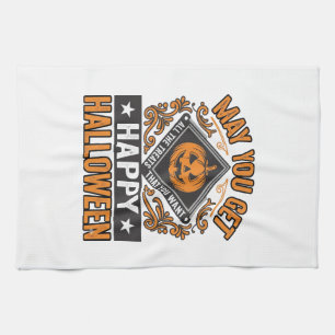 Happy Halloween Pumpkin Treats Vintage Tea Towel