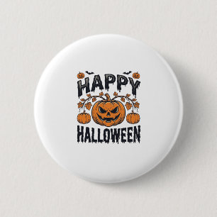Happy Halloween Pumpkin Vintage Engraving Design_1 6 Cm Round Badge