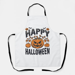 Happy Halloween Pumpkin Vintage Engraving Design_1 Apron