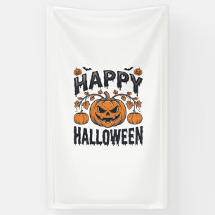 Happy Halloween Pumpkin Vintage Engraving Design_1 Banner