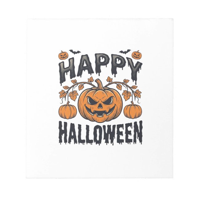Happy Halloween Pumpkin Vintage Engraving Design_1 Notepad (Front)