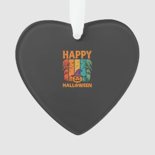 Happy Halloween Pumpkin Vintage Vector Ornament