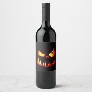 Happy Halloween Pumpkin Wine Label